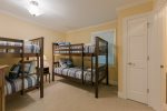 Main Level Bedroom 3 with 2 Bunk Beds & Smart TV